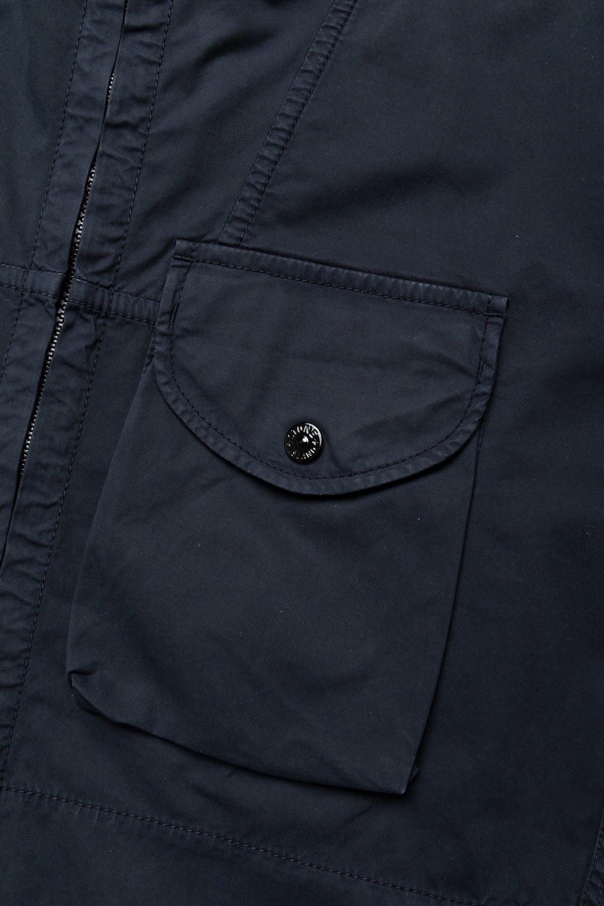 Stone Island Stretch Organic Cotton Twill Hooded Overshirt in Navy
