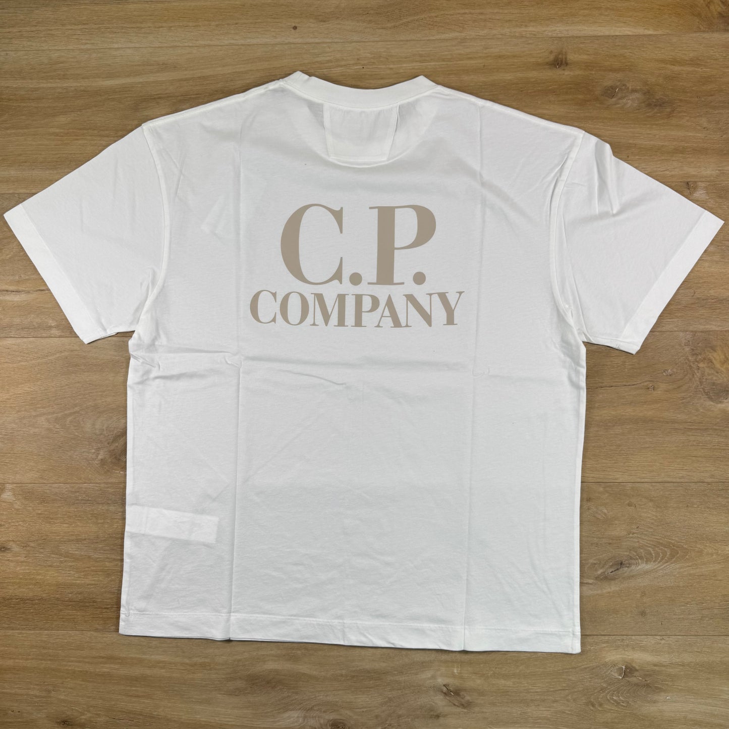 C.P. Company 30/1 Jersey Logo T-Shirt in Gauze White