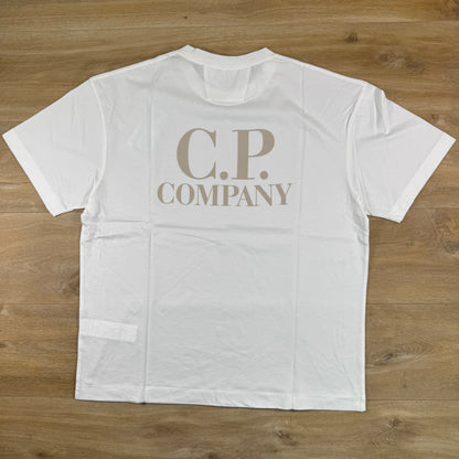 C.P. Company 30/1 Jersey Logo T-Shirt in Gauze White