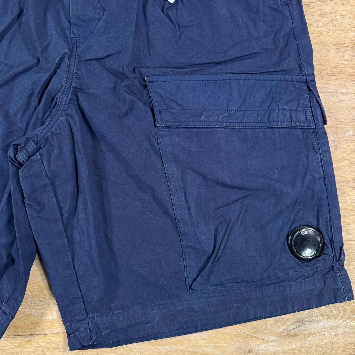 C.P. Company Micro-Reps Lens Boxy Shorts in Midnight Navy