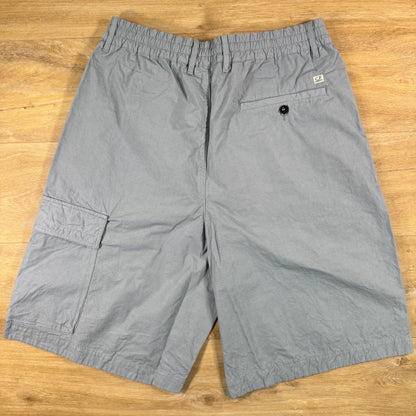 C.P. Company Micro-Reps Lens Boxy Shorts in Silver Blue
