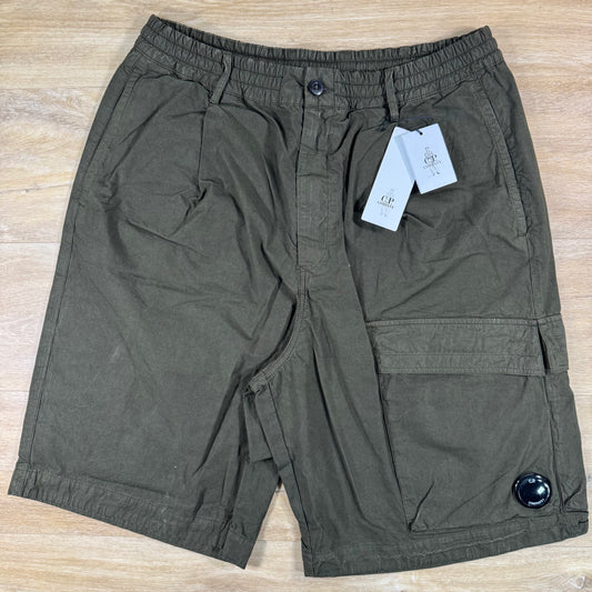 C.P. Company Micro-Reps Lens Boxy Shorts in Ivy Green