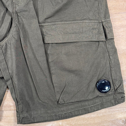 C.P. Company Micro-Reps Lens Boxy Shorts in Ivy Green