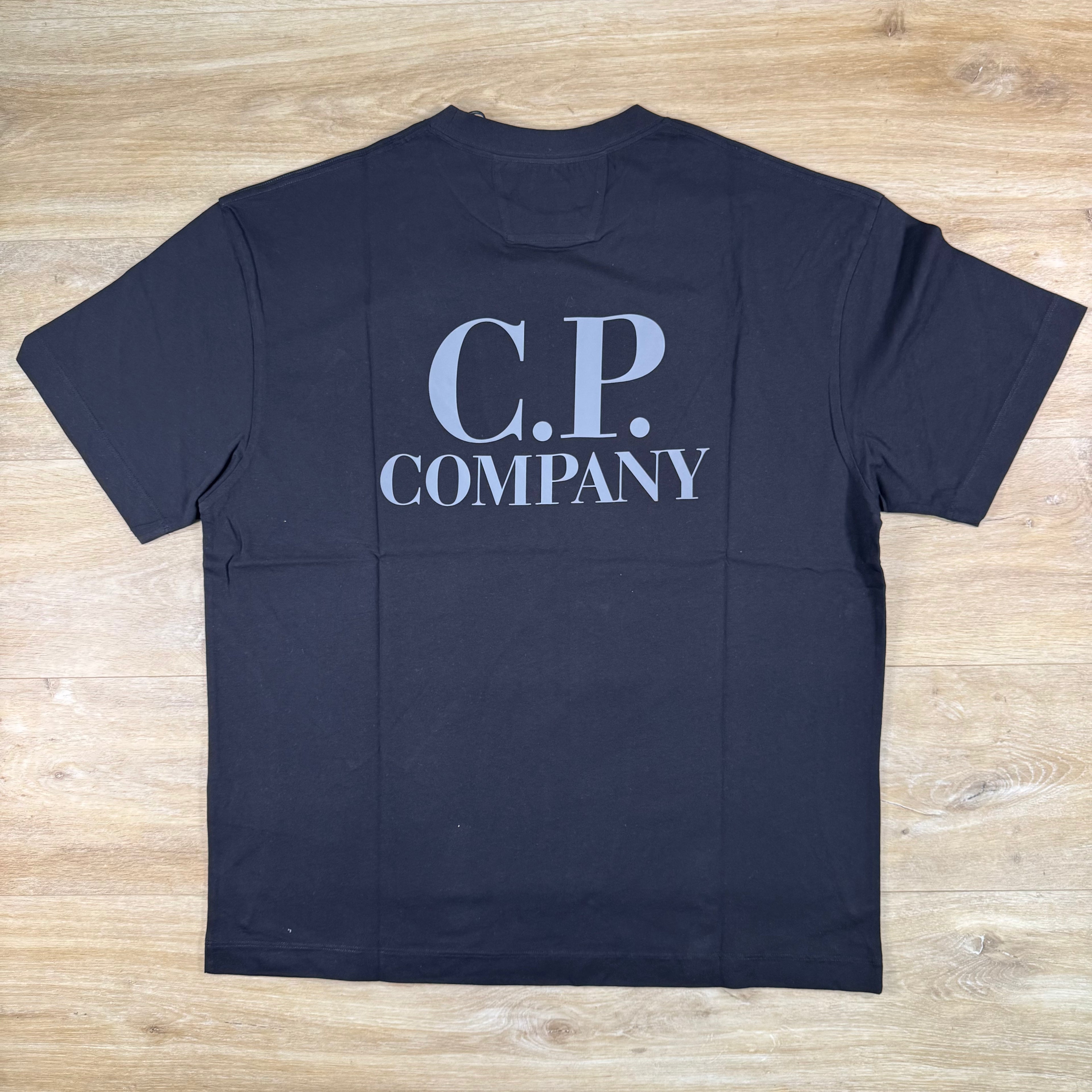 C.P. Company 30/1 Jersey Logo T-Shirt in Black