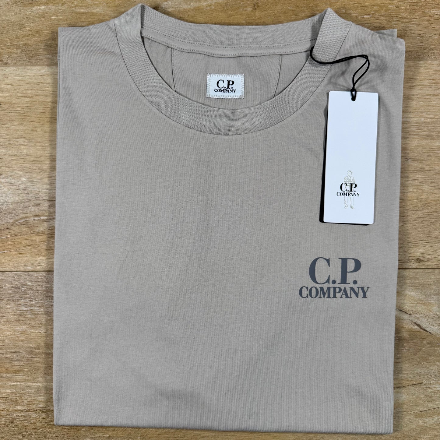 C.P. Company 30/1 Jersey Logo T-Shirt in Dove
