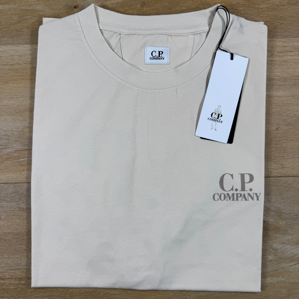 C.P. Company 30/1 Jersey Logo T-Shirt in Frozen Dew