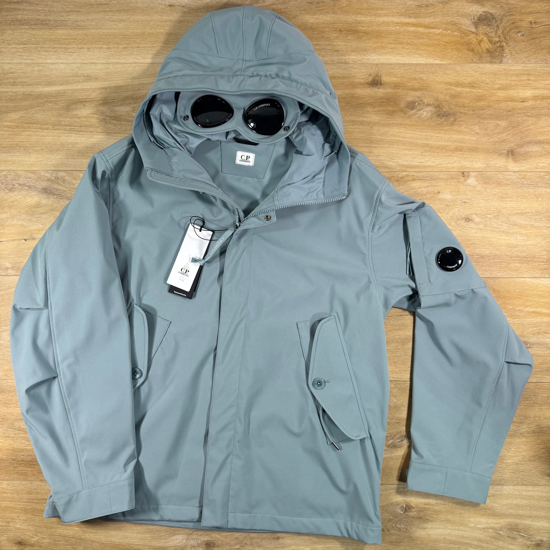 C.P. Company Shell-R Goggle Lens Jacket in Silver Blue – Label