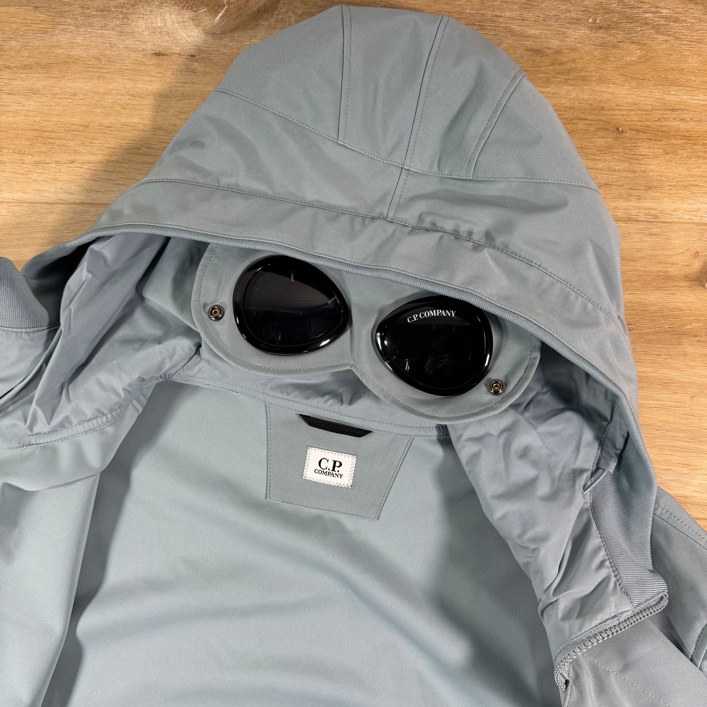 C.P. Company Shell-R Goggle Lens Jacket in Silver Blue