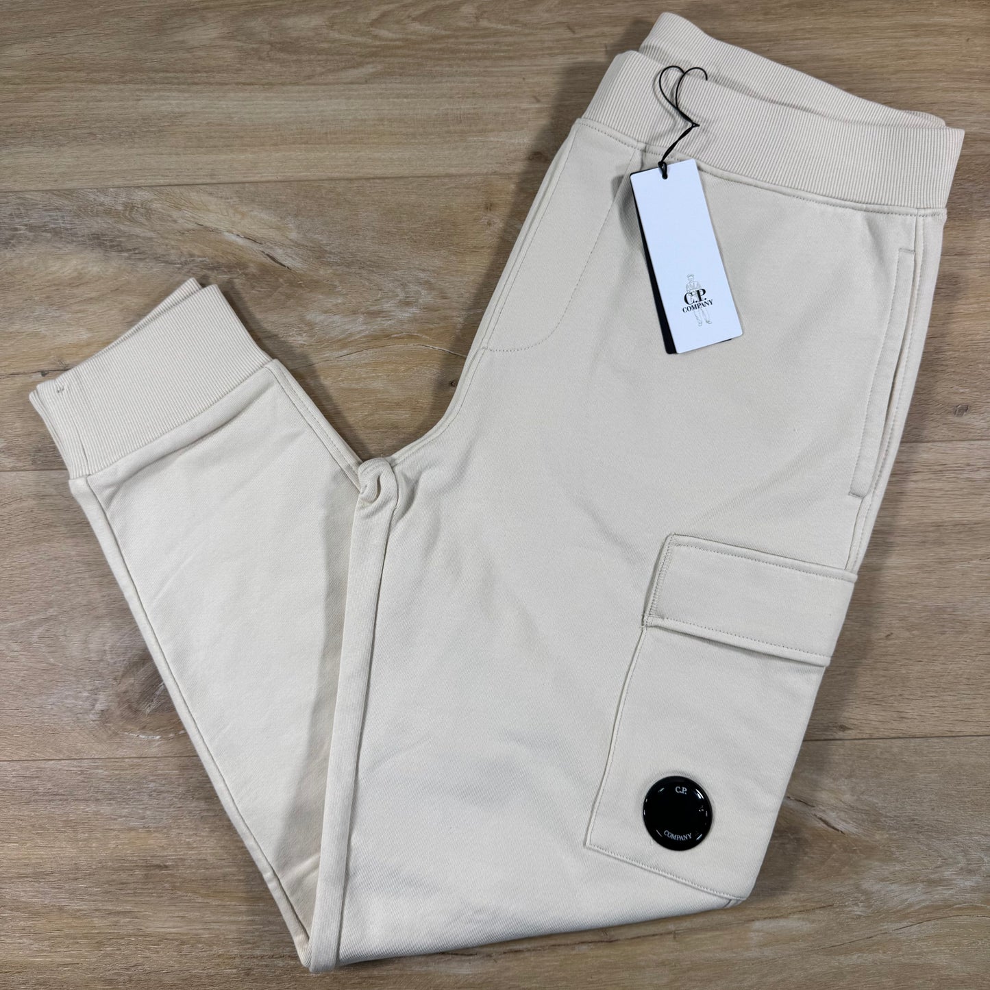 C.P. Company Diagonal Raised Fleece Lens Sweatpants in Frozen Dew