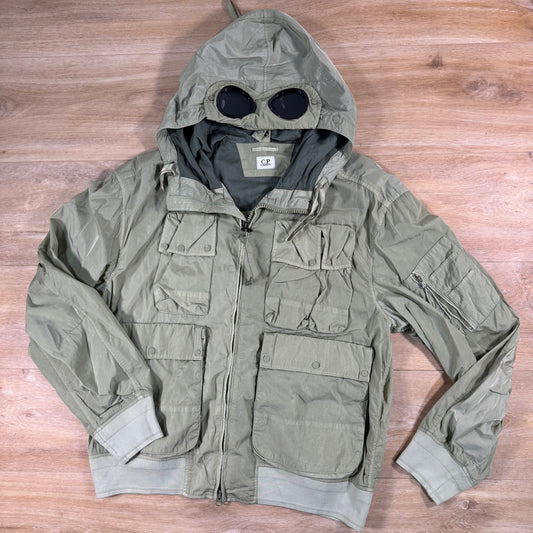 C.P. Company Chrome-R Goggle Jacket in Moss Gray - Green