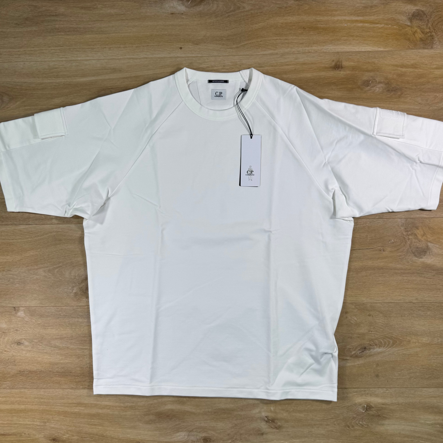 C.P. Company Metropolis Series Sleeve Pocket T-Shirt in Gauze White