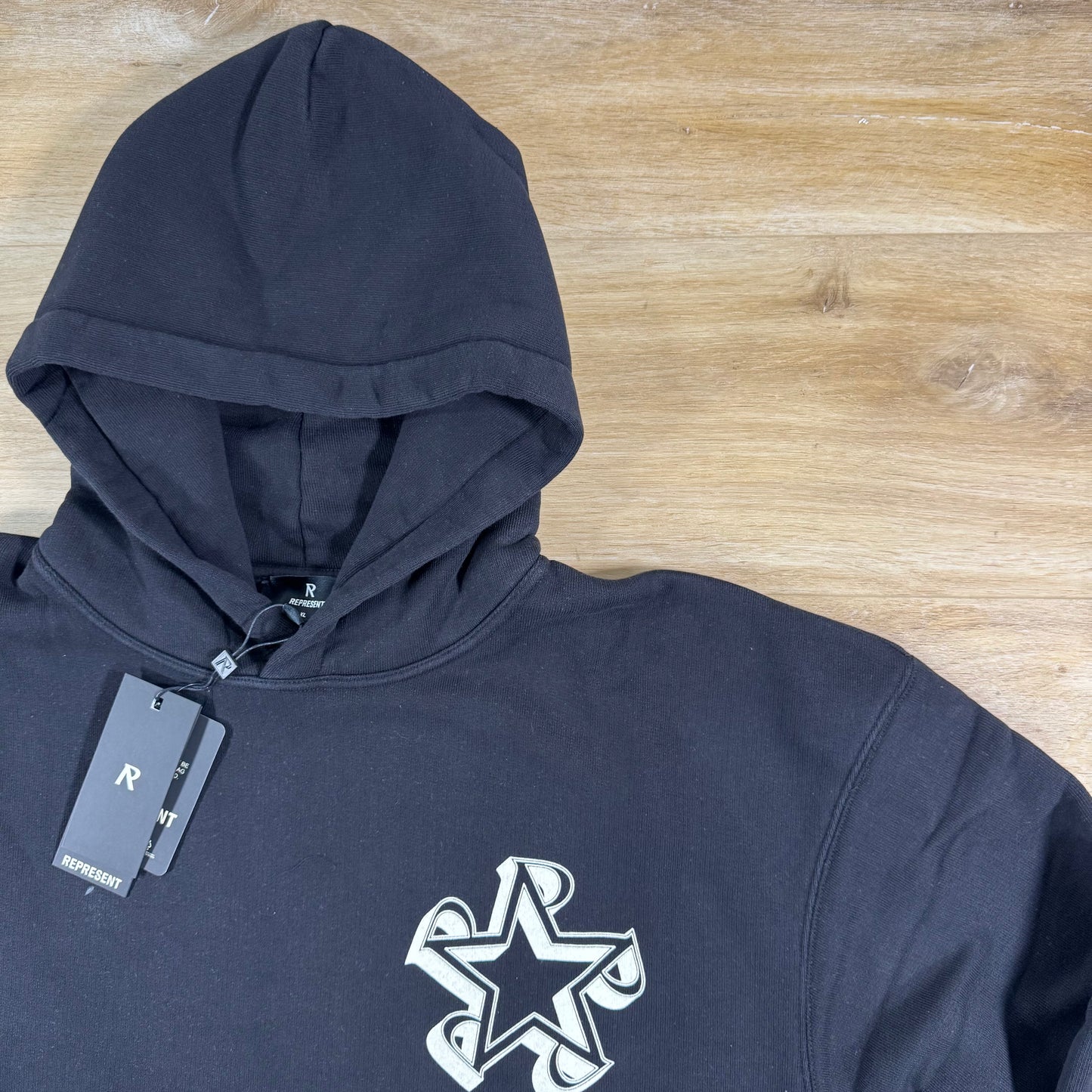 Represent Initial Star Hoodie in Jet Black