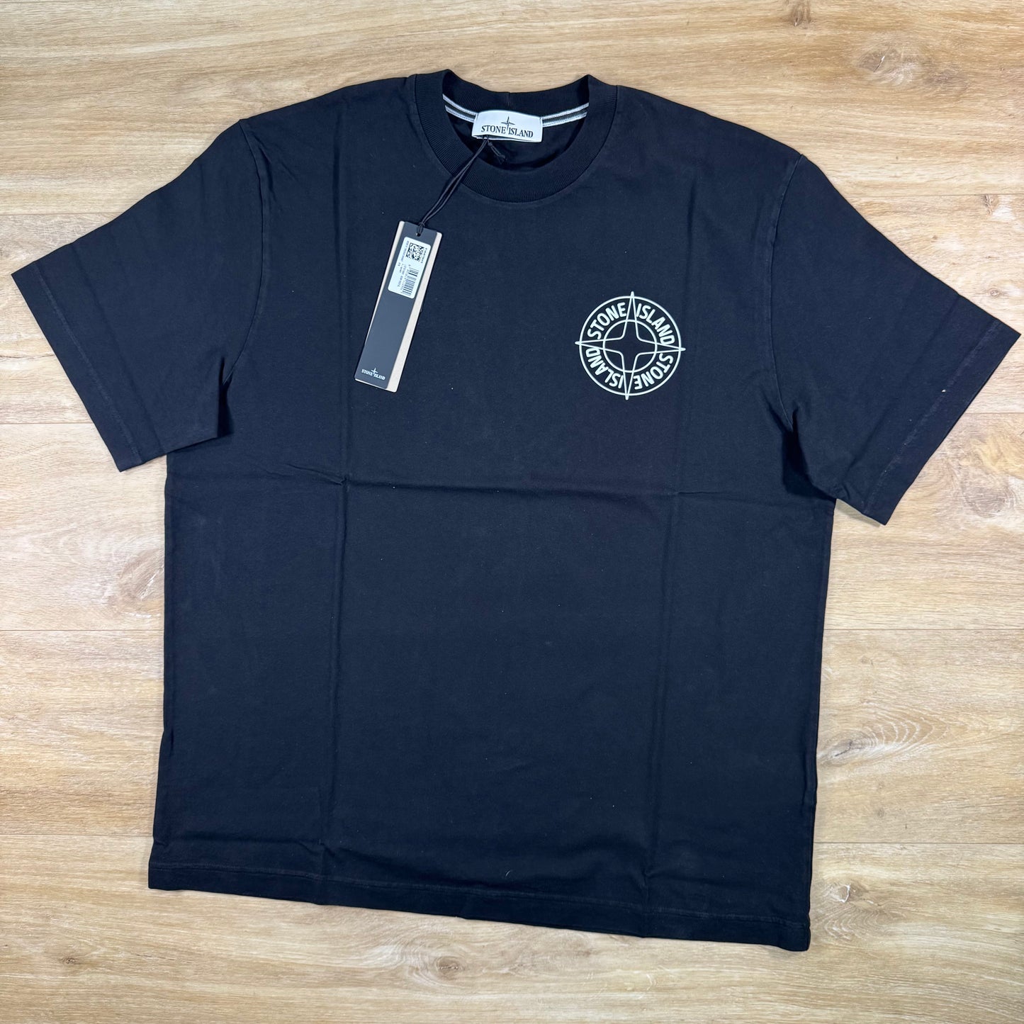 Stone Island Outline Compass Print T-Shirt in Black