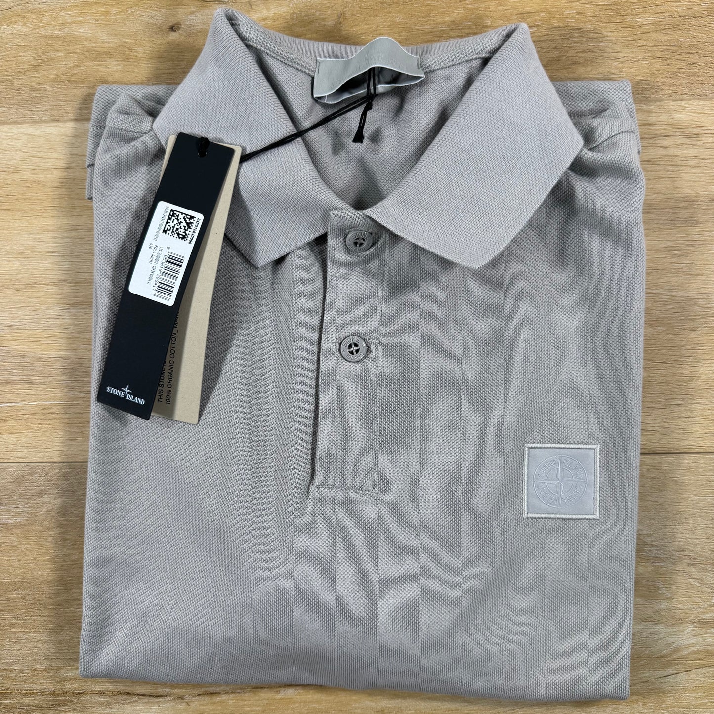 Stone Island Ghost Patch Logo Polo Shirt in Dust Grey