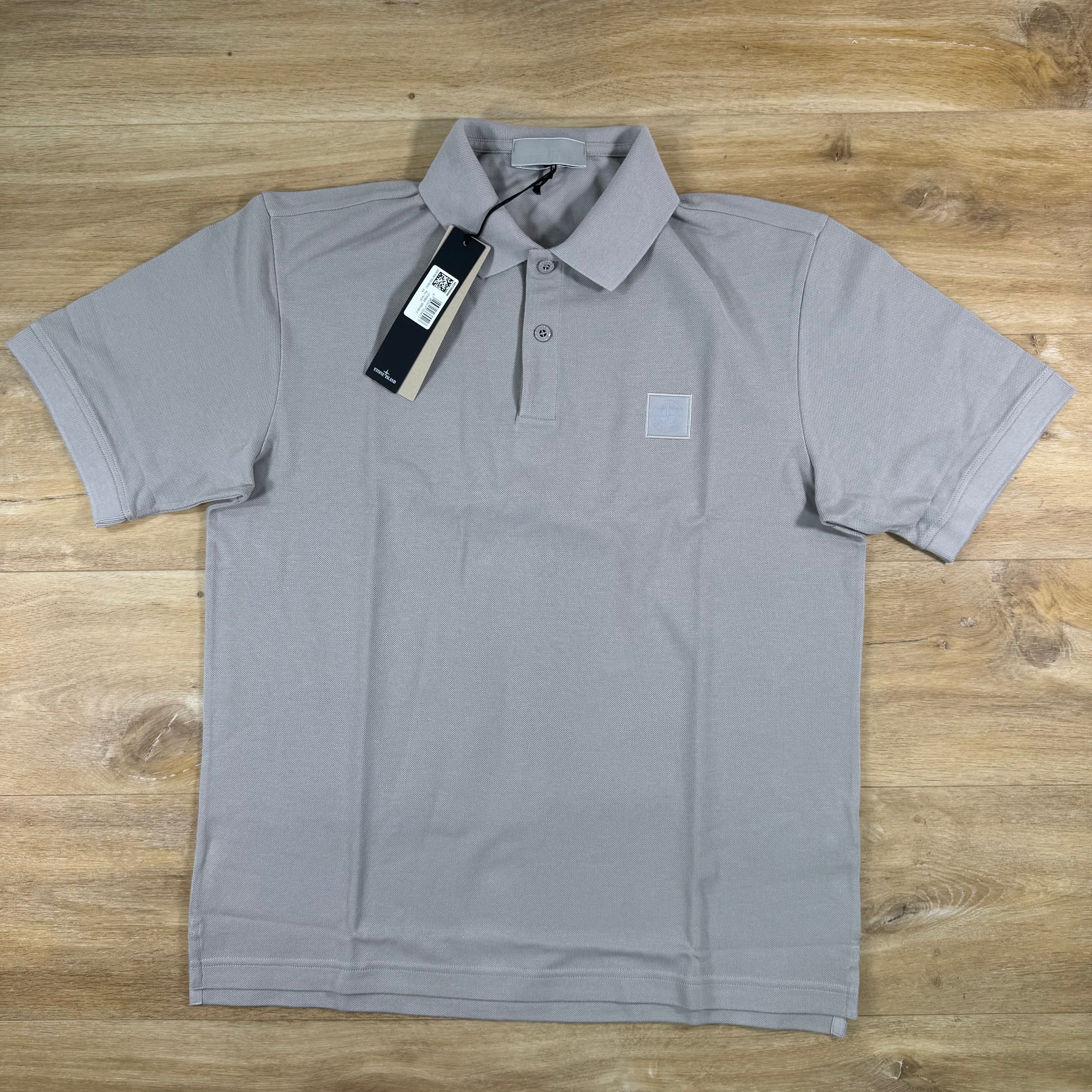 Stone Island Ghost Patch Logo Polo Shirt in Dust Grey