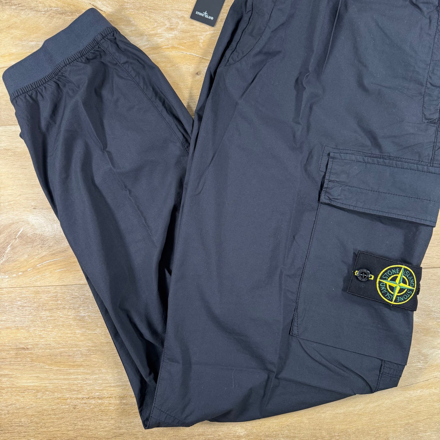Stone Island Stretch Cotton Tela 'Paracadute' Cargo Pants in Navy