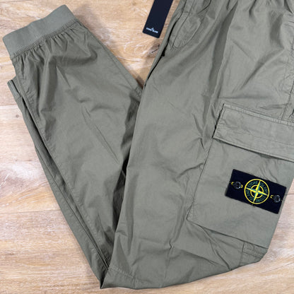 Stone Island Stretch Cotton Tela 'Paracadute' Cargo Pants in Military Green