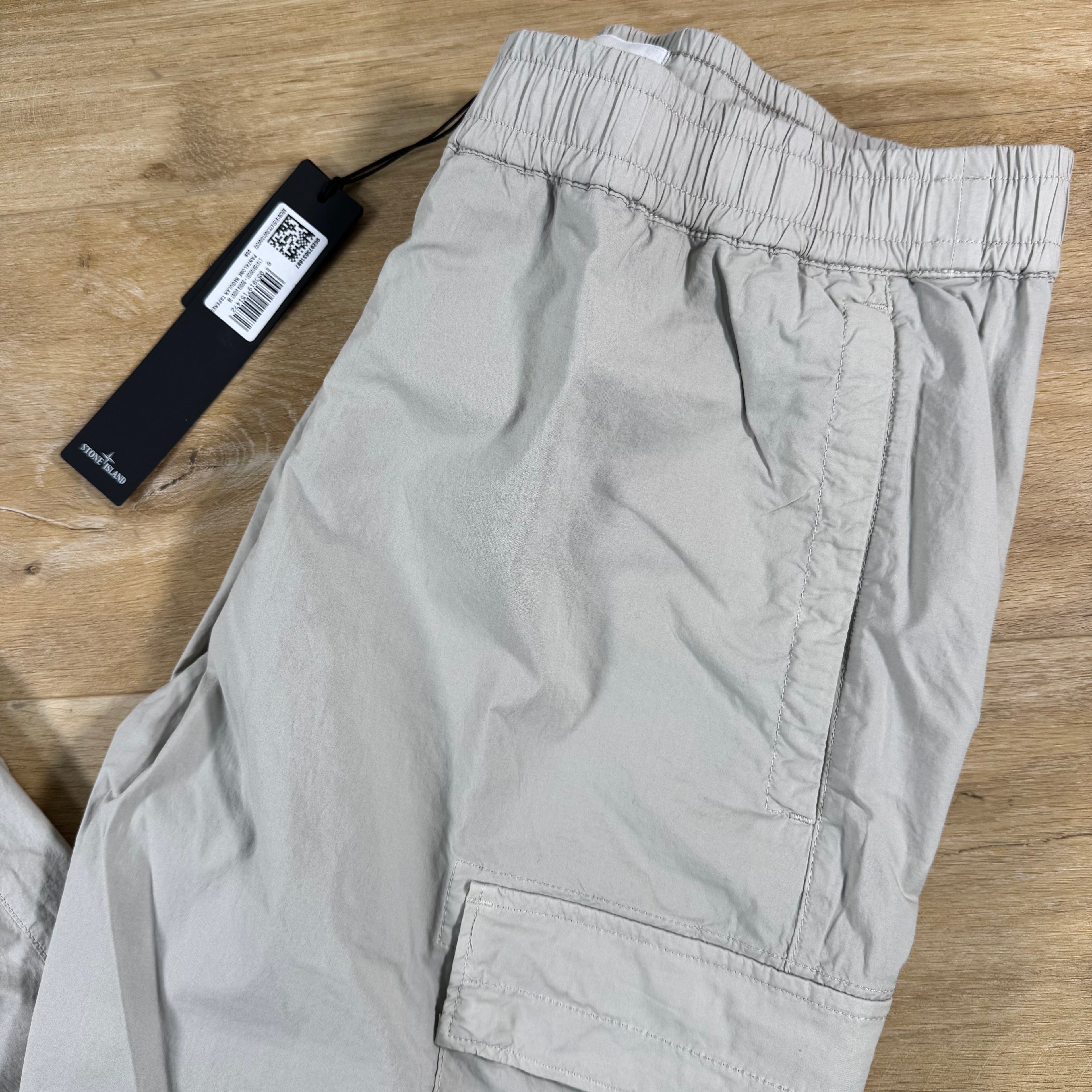 Stone Island Stretch Cotton Tela 'Paracadute' Cargo Pants in Pearl Grey