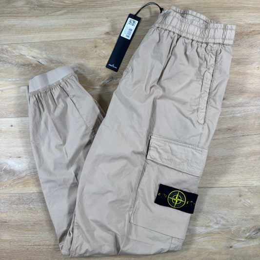 Stone Island Stretch Cotton Tela 'Paracadute' Cargo Pants in Desert