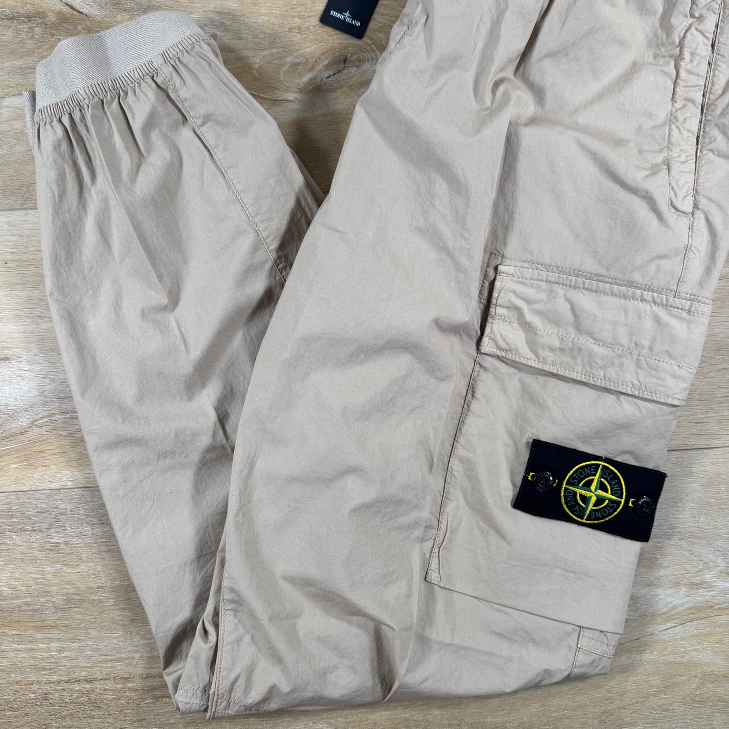 Stone Island Stretch Cotton Tela 'Paracadute' Cargo Pants in Desert
