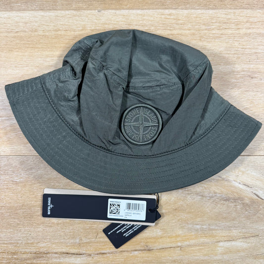 Stone Island Nylon Metal Bucket Hat in Musk Green