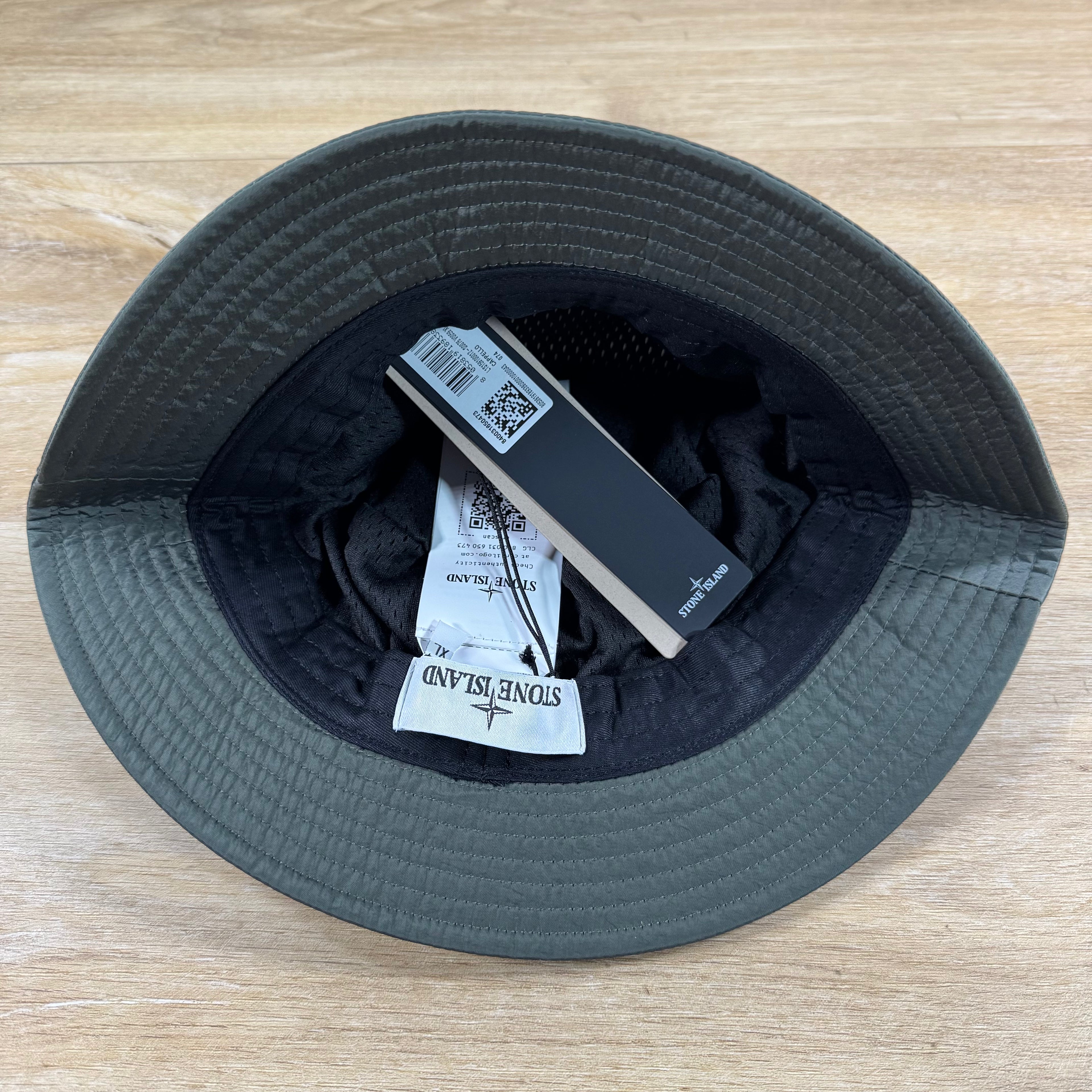 Stone Island Nylon Metal Bucket Hat in Musk Green