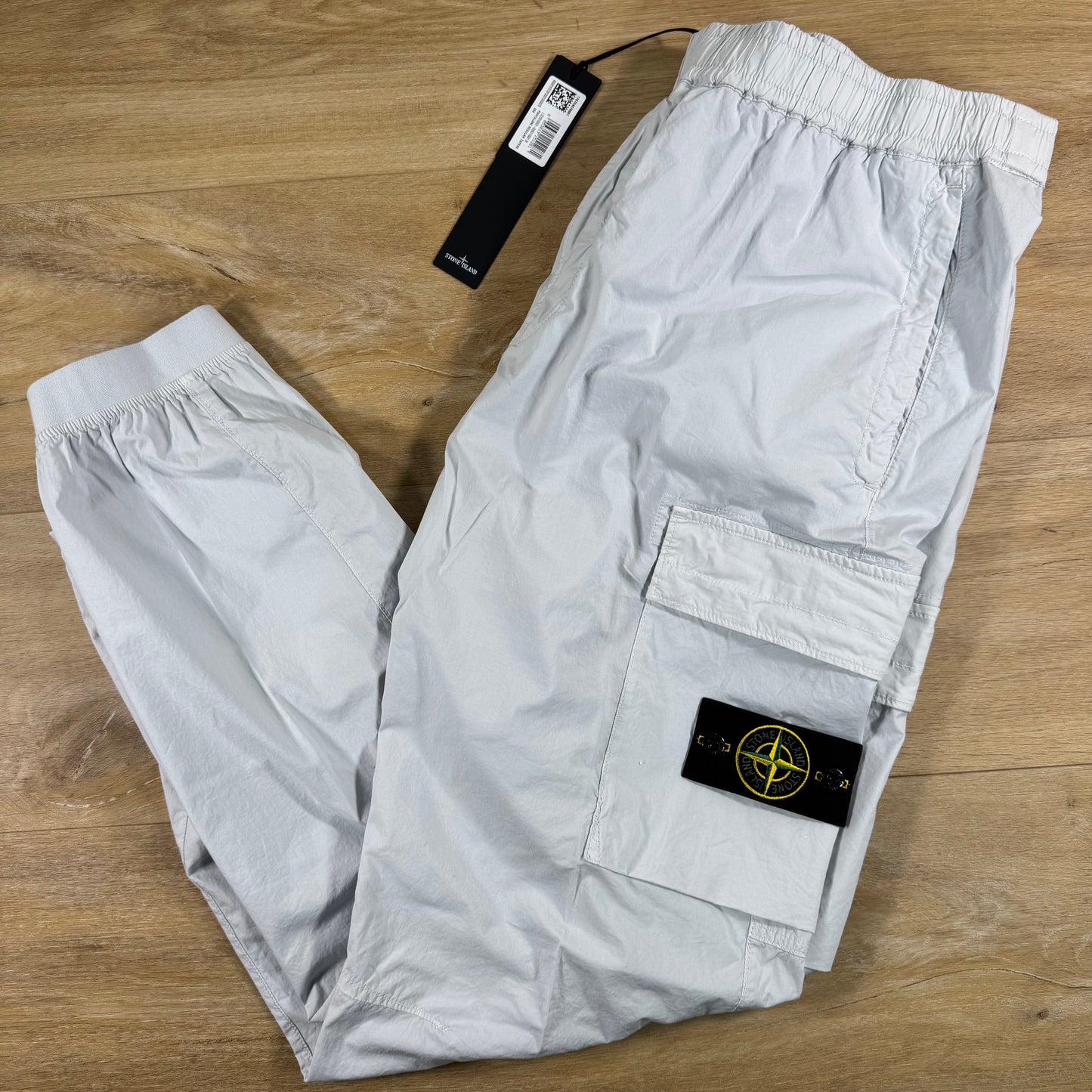 Stone Island Stretch Cotton Tela 'Paracadute' Cargo Pants in Sky Blue
