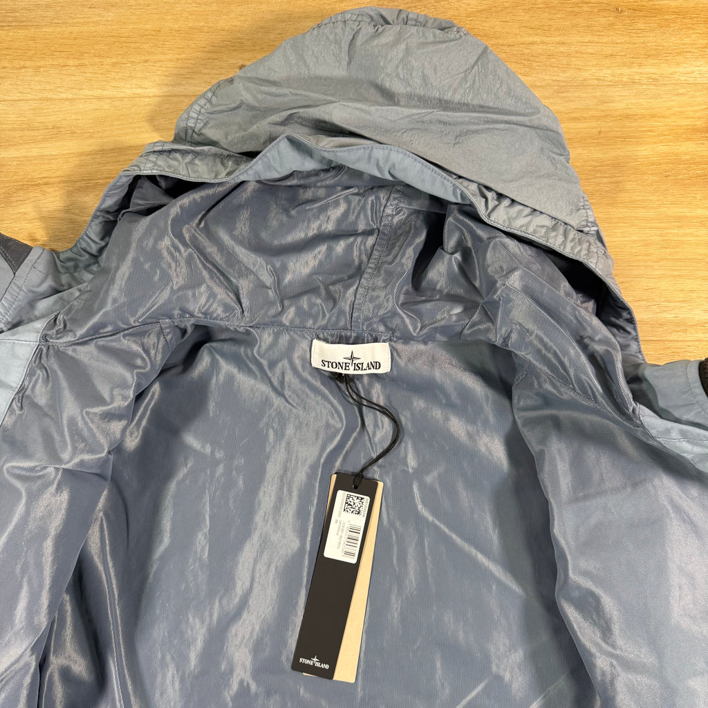 Stone Island Crinkle Reps NY Hooded Jacket in Avio Blue