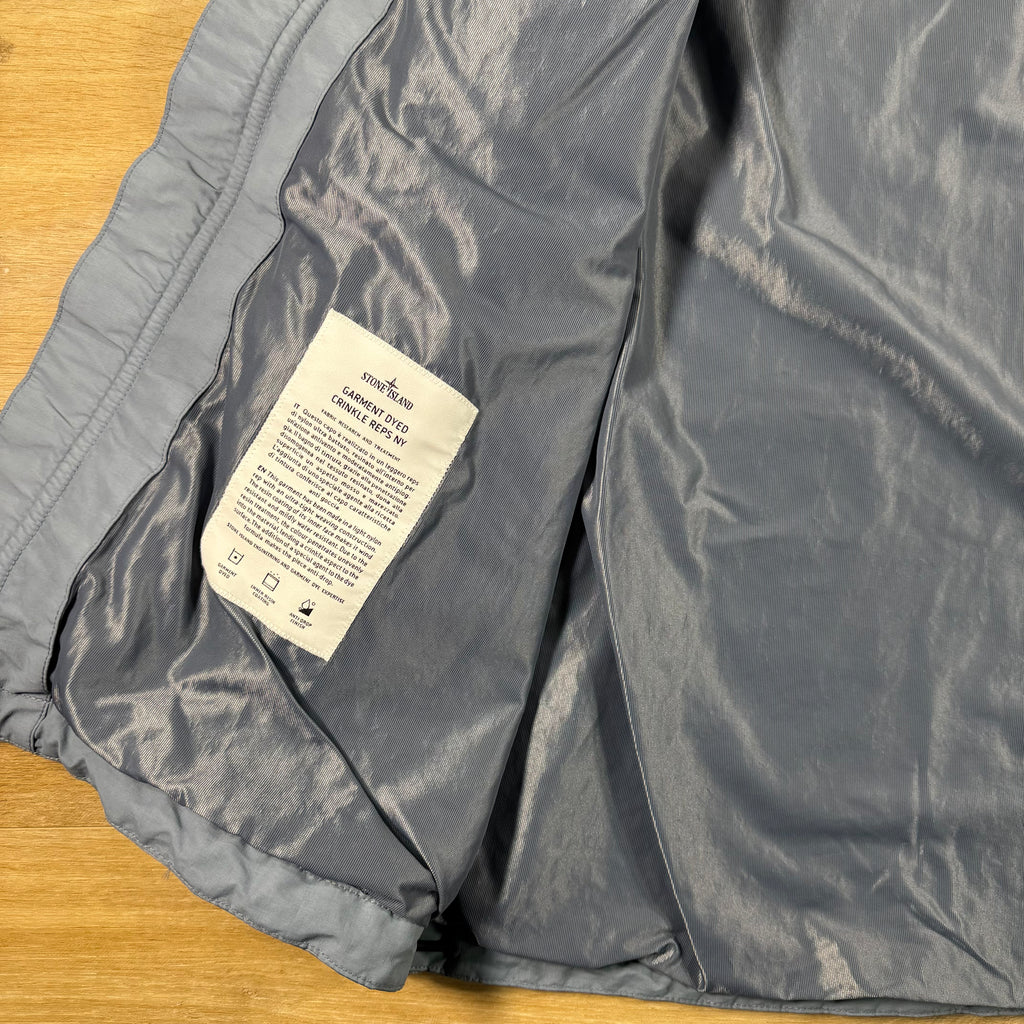 Stone Island Crinkle Reps NY Hooded Jacket in Avio Blue