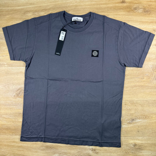 Stone Island Patch Logo T-Shirt in Blue Grey