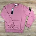 Stone Island Crewneck Fleece Sweatshirt in Oleander Pink