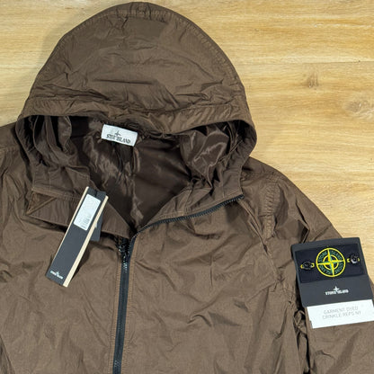 Stone Island Crinkle Reps NY Hooded Jacket in Umber - Brown