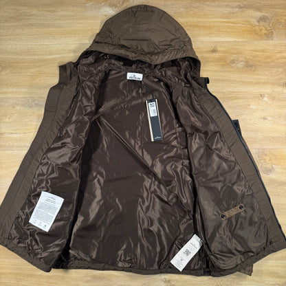 Stone Island Crinkle Reps NY Hooded Jacket in Umber - Brown