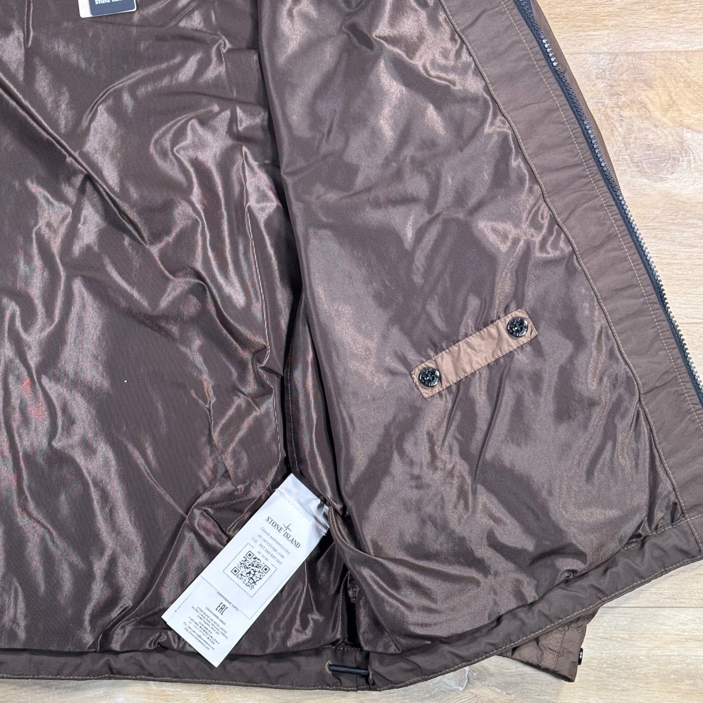 Stone Island Crinkle Reps NY Hooded Jacket in Umber - Brown