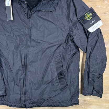 Stone Island Crinkle Reps NY Hooded Jacket in Black