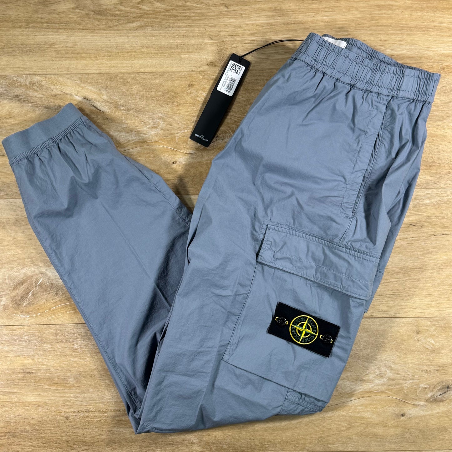 Stone Island Stretch Cotton Tela 'Paracadute' Cargo Pants in Avio Blue