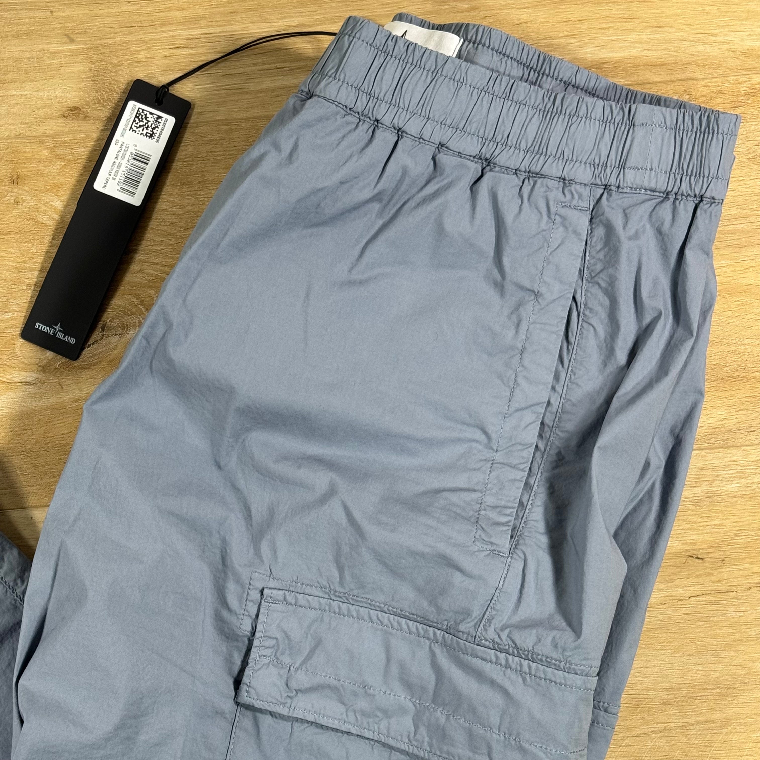 Stone Island Stretch Cotton Tela 'Paracadute' Cargo Pants in Avio Blue