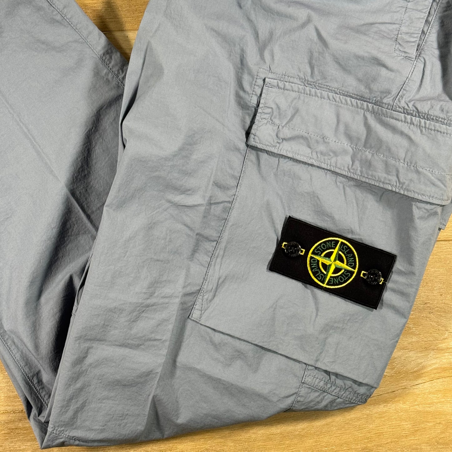 Stone Island Stretch Cotton Tela 'Paracadute' Cargo Pants in Avio Blue
