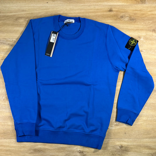 Stone Island Crewneck Fleece Sweatshirt in Bright Blue