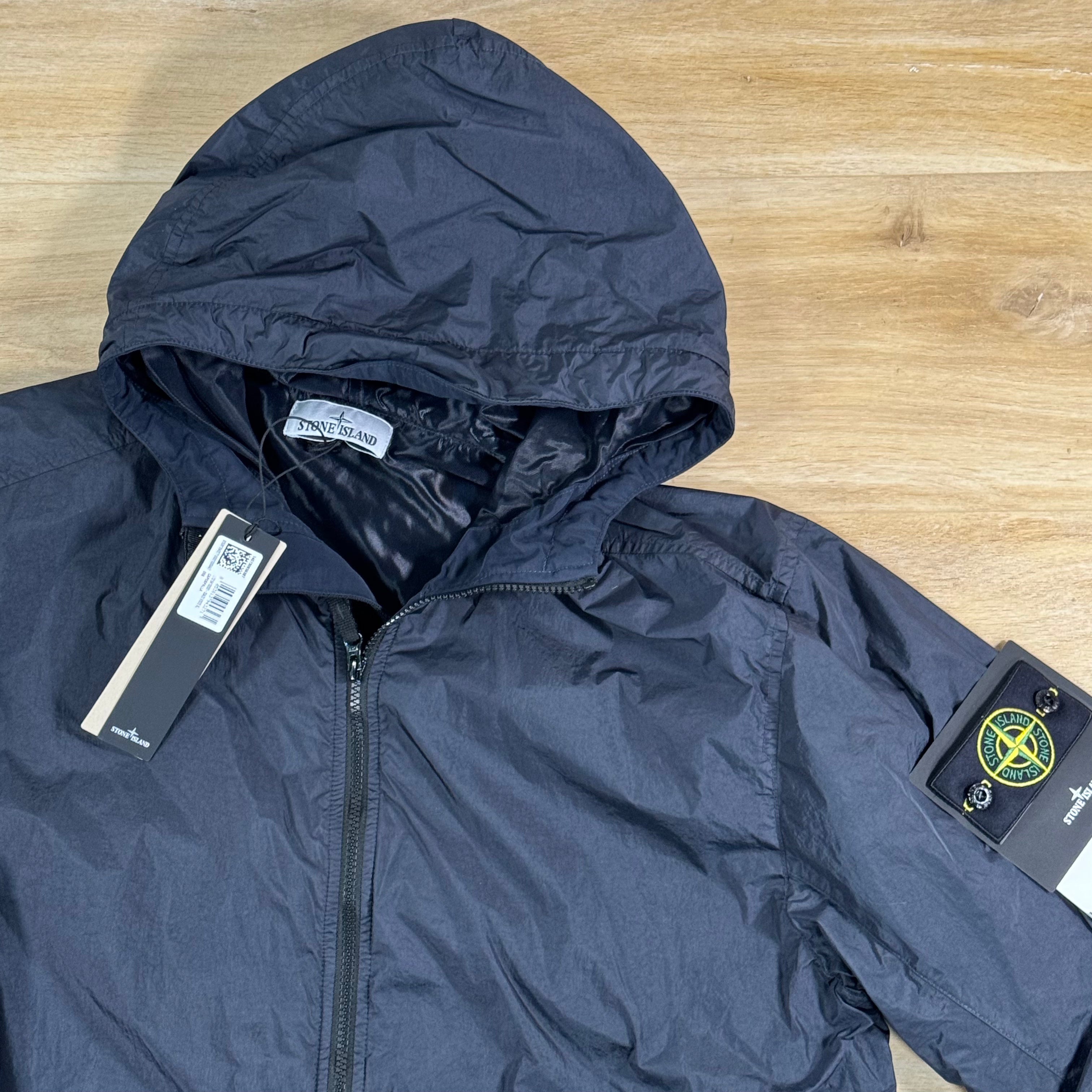 Stone Island Crinkle Reps NY Hooded Jacket in Navy