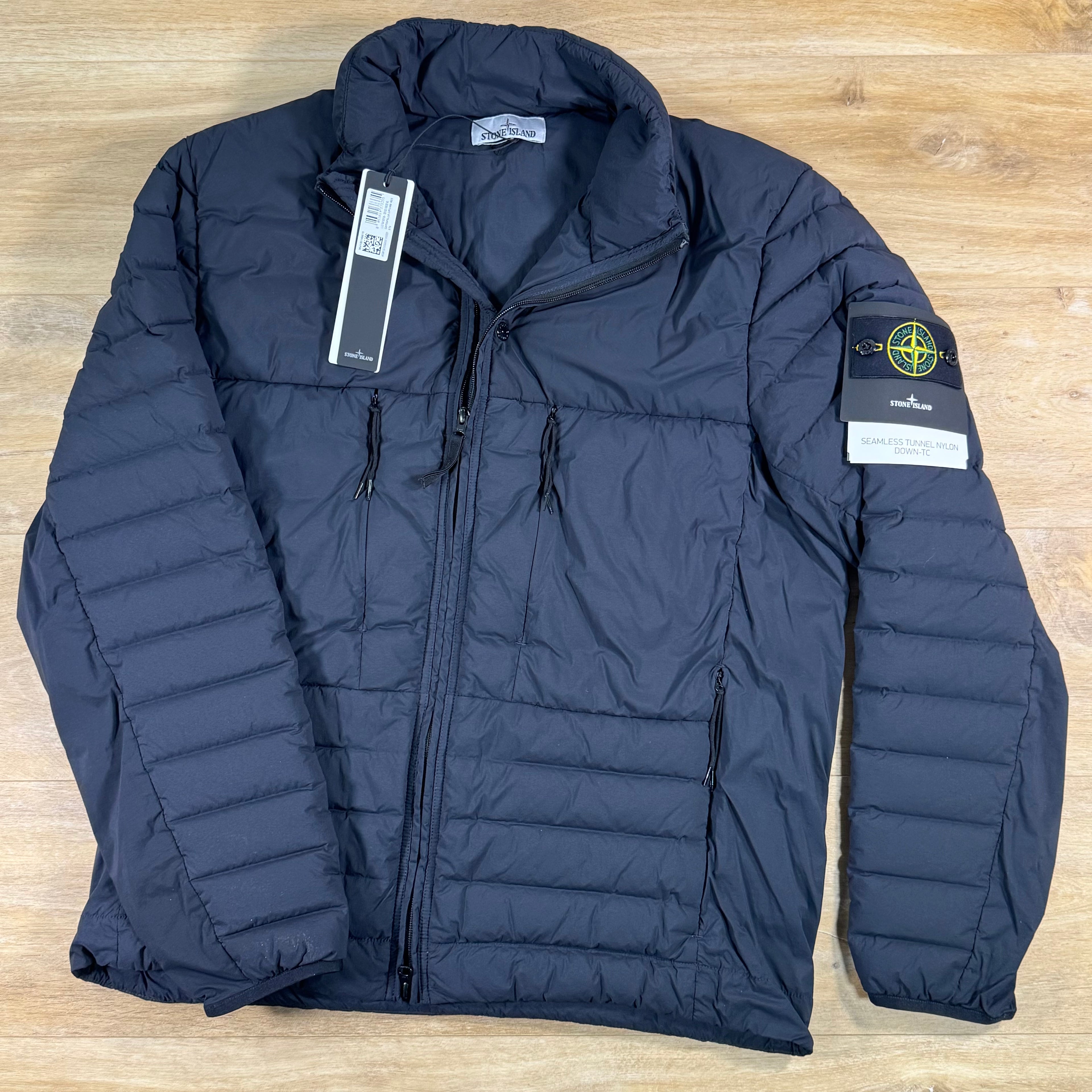 Stone Island Seamless Tunnel Down-TC Stand Collar Jacket in Navy