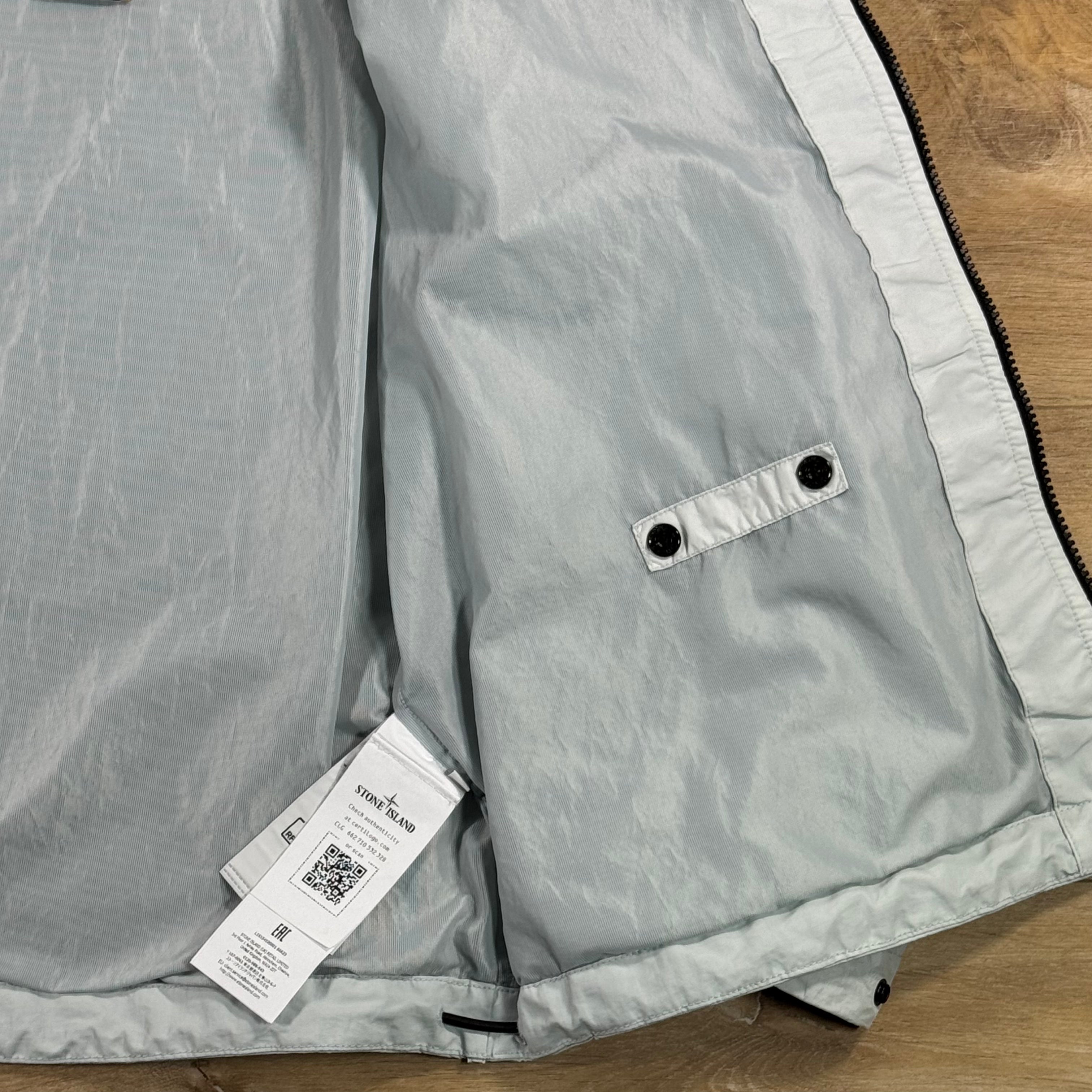 Stone Island Crinkle Reps NY Hooded Jacket in Sky Blue