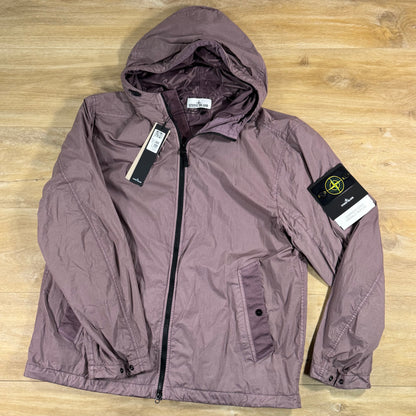 Stone Island Crinkle Reps NY Hooded Jacket in Purple Grey