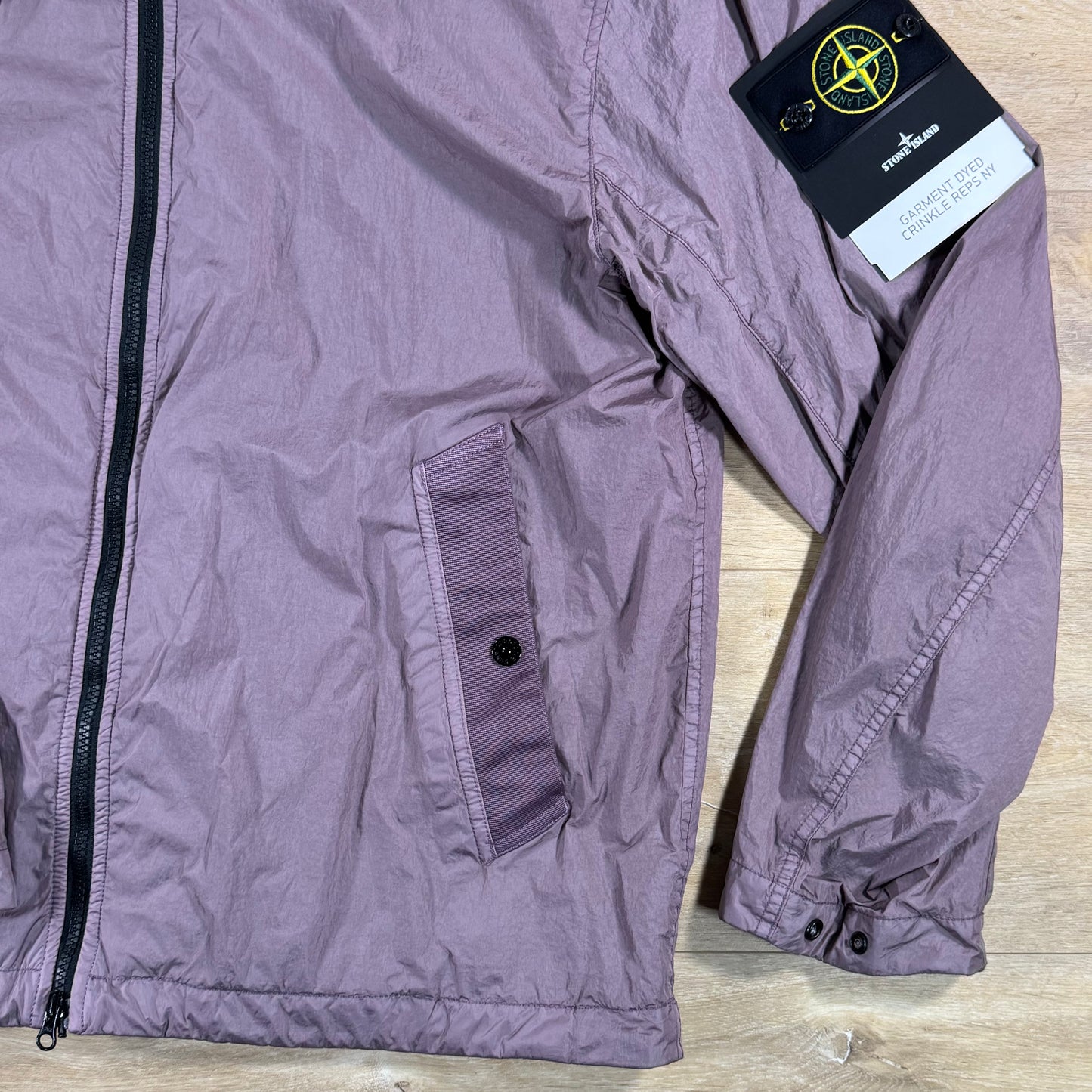 Stone Island Crinkle Reps NY Hooded Jacket in Purple Grey