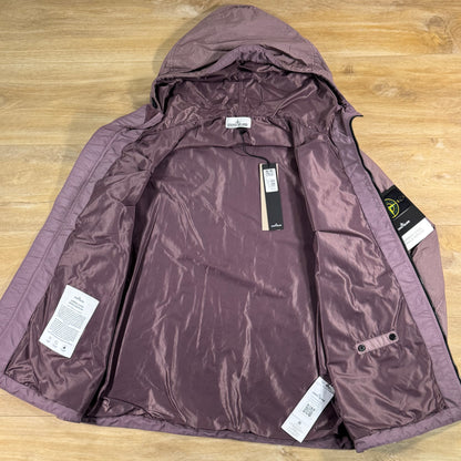 Stone Island Crinkle Reps NY Hooded Jacket in Purple Grey