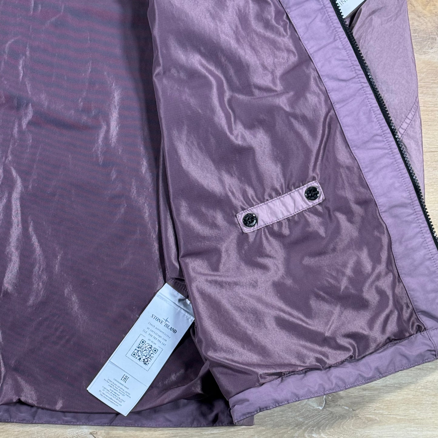Stone Island Crinkle Reps NY Hooded Jacket in Purple Grey