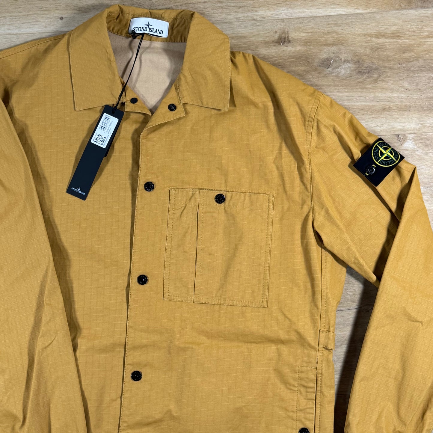 Stone Island Double-Coated Ripstop Overshirt in Mustard