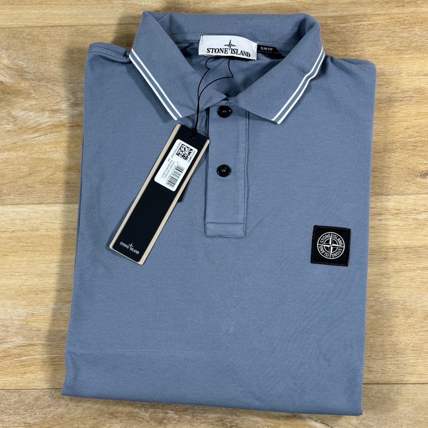 Stone Island Patch Logo Polo Shirt in Avio Blue