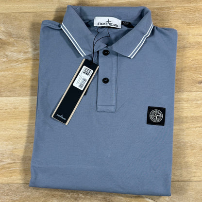 Stone Island Patch Logo Polo Shirt in Avio Blue