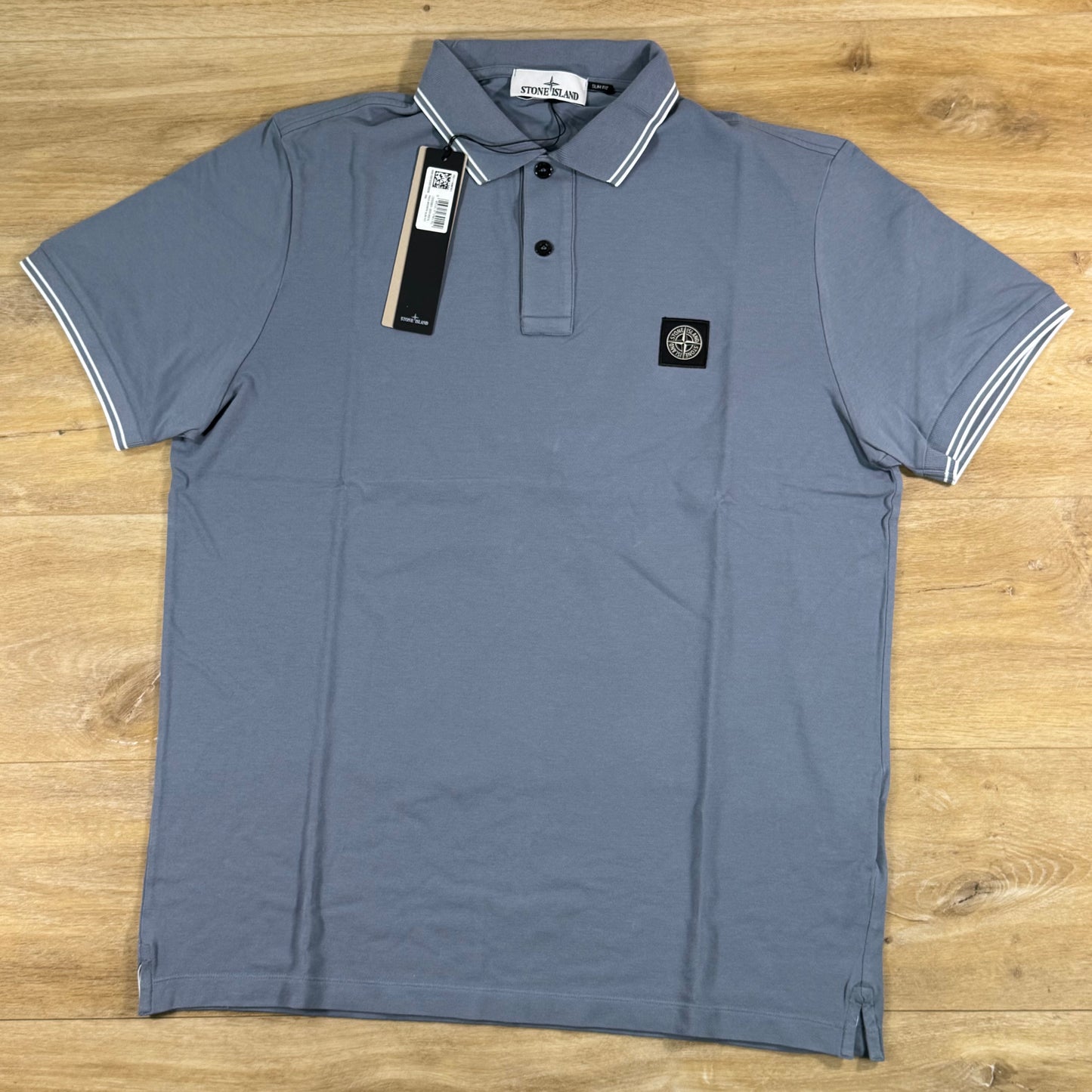 Stone Island Patch Logo Polo Shirt in Avio Blue